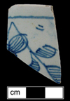 Bowl decorated with hatched leaf design.  Lipski and Archer (1984) state the design was done with a quill.